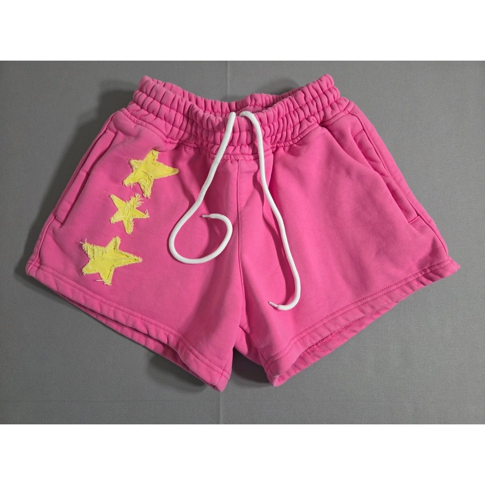 Mitch Flippo Shorts Womens Small Pink MFG ZTA Sorority Star Raw Stitch Sweat